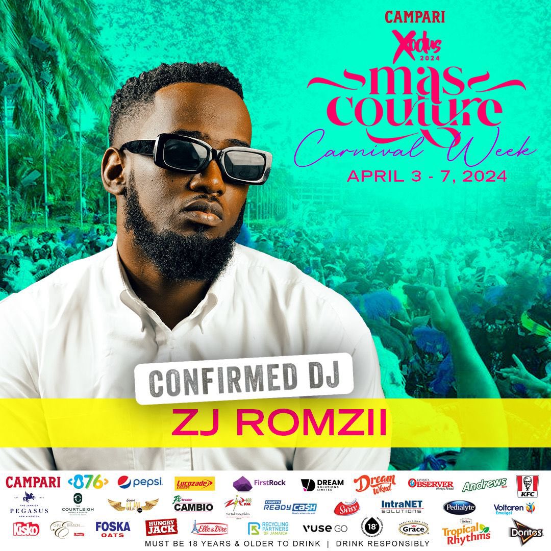 🚨 SOUND ALERT! 🚨 

Get ready to fete like never before at Xodus Carnival Week! ✨

We’re thrilled to announce that <a href="/ZJRomzii/">ZJ ROMZII/STRICTLY MAFIA ✨</a> is CONFIRMED 🎧! 

📆April 3-7, 2024! 

See you there! 🙌🏽

#FeteIsLife 
#XodusCarnival
#Xodus
#XodusJamaica
#XodusMasCouture
#XodusCarnival2024
#Jamaica