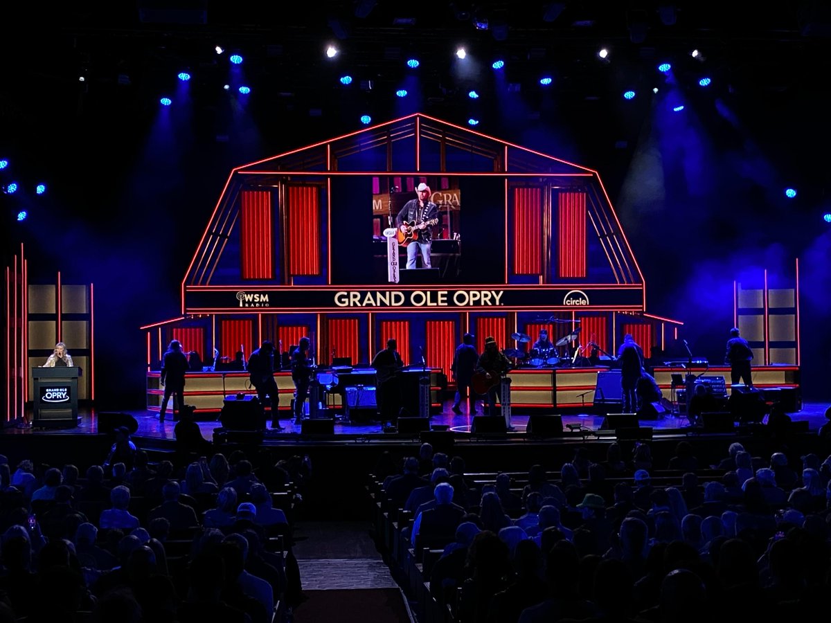 Grand Ole Opry Stage with a Photo of Toby Keith in the Barn 