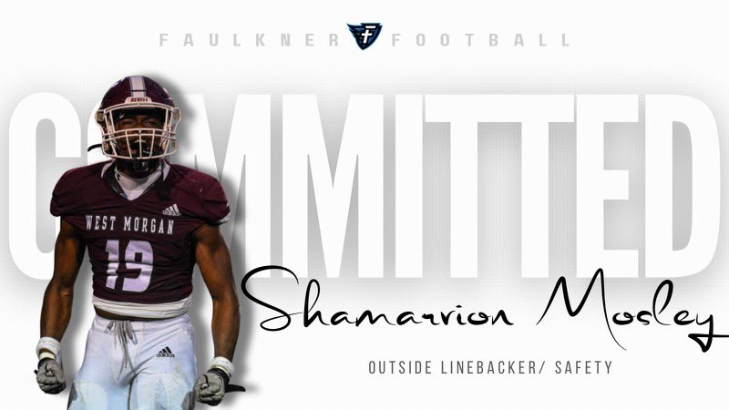 #AGTG 🙏
1000% Committed to Faulkner Unv. ‼️
Blessed to receive this opportunity. #LETSWORK ‼️
<a href="/Faulknerufball/">Faulkner Football</a> 
@coachzac28  <a href="/coachrobgray/">Rob Gray</a>         <a href="/coach_meadows2/">Malik Meadows</a>  <a href="/RecruitWestMo/">West Morgan Football</a> <a href="/DrewNPhillips/">Drew Phillips</a> <a href="/CGraham88/">Caleb Graham</a> <a href="/CoachDoerflinge/">Cameron Doerflinger</a>  <a href="/ProwlerRecruit/">The Prowler LLC</a>