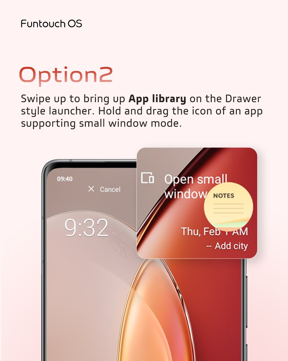 OriginOS_Global's tweet image. Opening the small window has never been easier! With two quick and simple methods, you can access all your favorite features in a snap. It&apos;s like having a secret shortcut to productivity - try it out and see for yourself! #vivo #FuntouchOS #cooltech #workfromanywhere