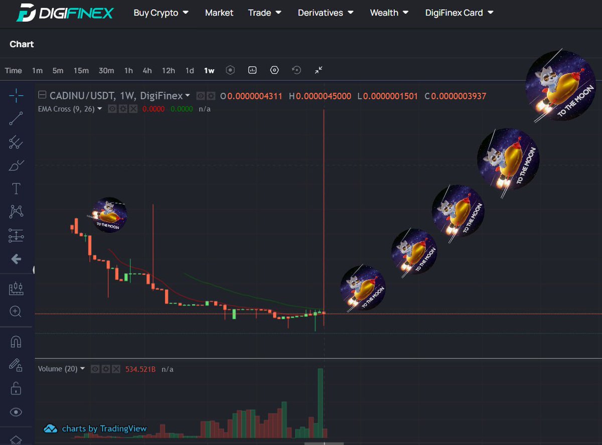 BezBM_CADINU's tweet photo. Today, the #CADINUToken surged tenfold in value. 
Its chart resembles a ship, with this recent spike resembling a mast. It's a promising sign.
 Our journey to the moon is halfway complete, and 
upon reaching our destination, #CADINU  will be 
known far and wide as it circumnavigates the globe.🚀