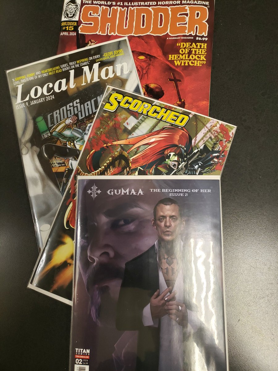 Comic books I read on 2-5-24

Shudder #15
The Scorched #25
Gumaa #2
Local Man #9

#My500ComicGoal #My1000ComicGoal 2024: 124-127/1000