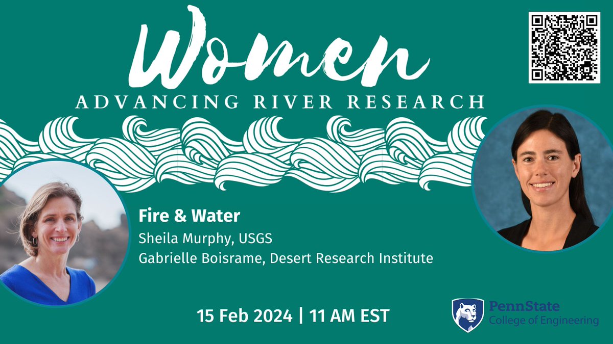 How does fire affect water and water quality?

<a href="/ecopyrohydro/">Gabrielle Boisrame</a> + Sheila Murphy will talk in the upcoming #WARR on #fire, fire suppression, #vegetation, #streamflow, #postfire #water #quality.

Register: psu.zoom.us/meeting/regist…
Past recording:
cee.psu.edu/events/women-a…