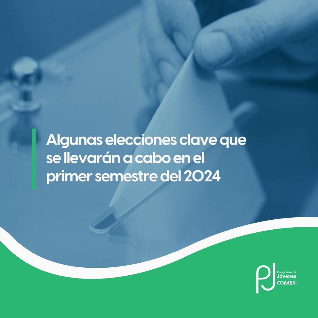 PJCOMEXI's tweet photo. 🌍🗳️ Con más de 4,000 millones de personas participando en las urnas en 70 países, ¡el 2024 será el año electoral más grande de la historia!
Desde el @PJCOMEXI te presentamos algunas fechas electorales clave de este primer semestre del año 📆
#PJCOMEXIInforma https://t.co/RuqYgZtQQw