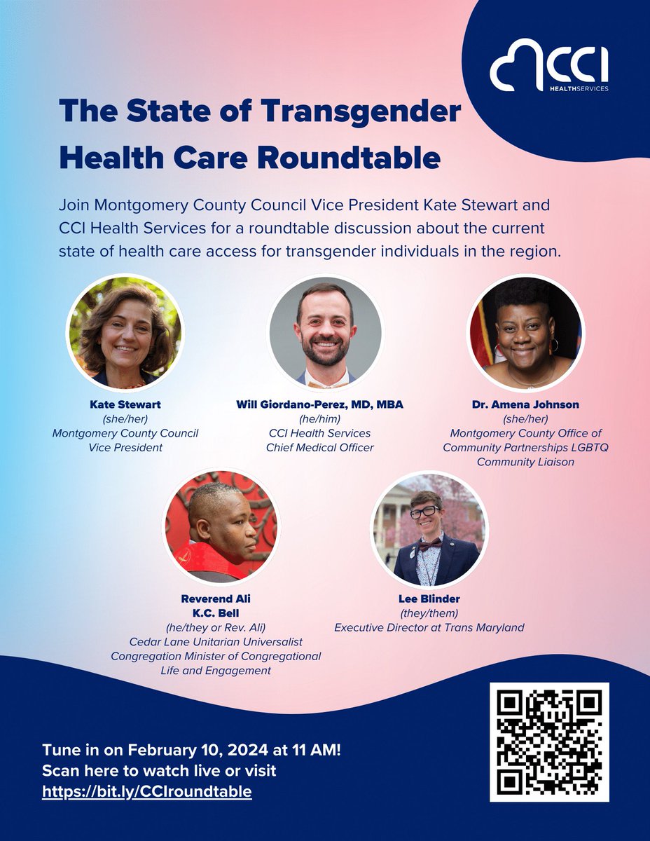 Really important conversation coming up on Saturday in MoCo MD - learn about the status of health access for trans people in the area:
