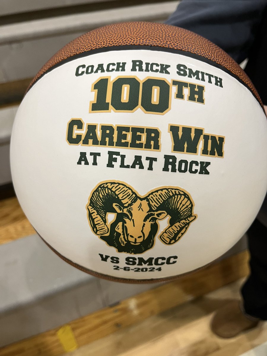 FR_Athletics's tweet photo. Coach Smith took over during an incredibly hard time for Flat Rock Basketball with the passing of Coach Bogataj in 2017. We appreciate all the hard work he has done and continues to do for the youth in our community. @rbzk1718 you deserve this. Thank you! #warh 🐏💚💛 https://t.co/IAnO3maP0Q