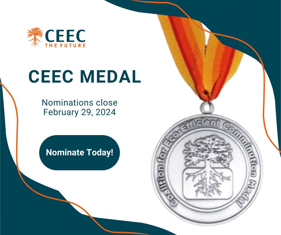 The CEEC Medal celebrates pioneers in energy-efficient strategies for resource management. Know someone making a difference?
🔗 ceecthefuture.org/ceec-medal
Nominate them today and let their achievements inspire others! Nominations close Feb 29.
#CEECMedal