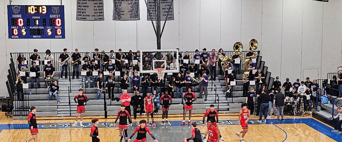 Future Owls joined <a href="/olathewestband/">Olathe West Band</a> Pep Band in the nest tonight! #TheBandIsHOT <a href="/otmstigerbands/">@OTMSTigerBands</a> <a href="/MTbands/">MissionTrailBands</a>