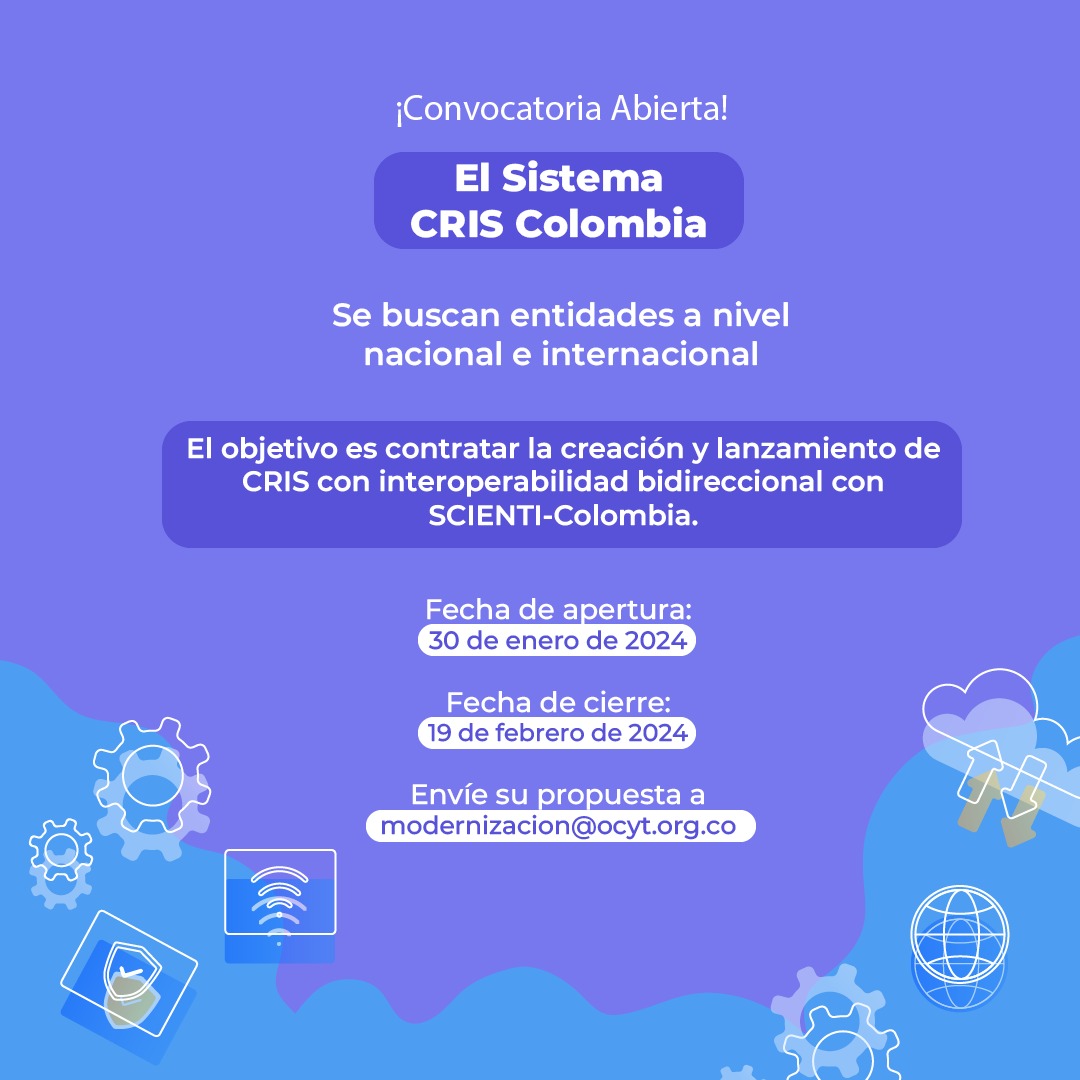 ¡Atención a todas las entidades nacionales e internacionales! 🌎 ¡convocatoria abierta para la construcción del sistema CRIS Colombia! 🚀 #CRISColombia #MinCiencias Para más información y para participar, visita: jotform.com/app/2402968277…