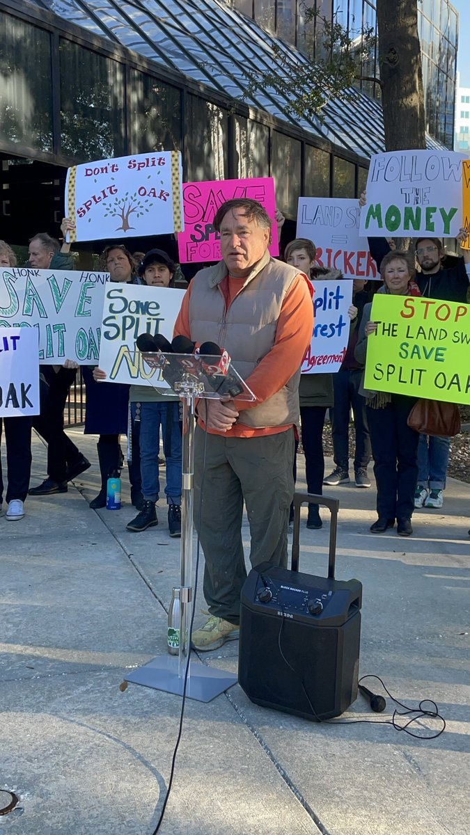 splitoakforest's tweet photo. The Orange BCC didn't take a vote today on Split Oak, they came to consensus that they were going to stand their ground on the charter &amp; not accept the swap deal land. Our press conference before was well attended &amp; we had a good set of speakers in support for public comment. https://t.co/c8TKfRdLuw