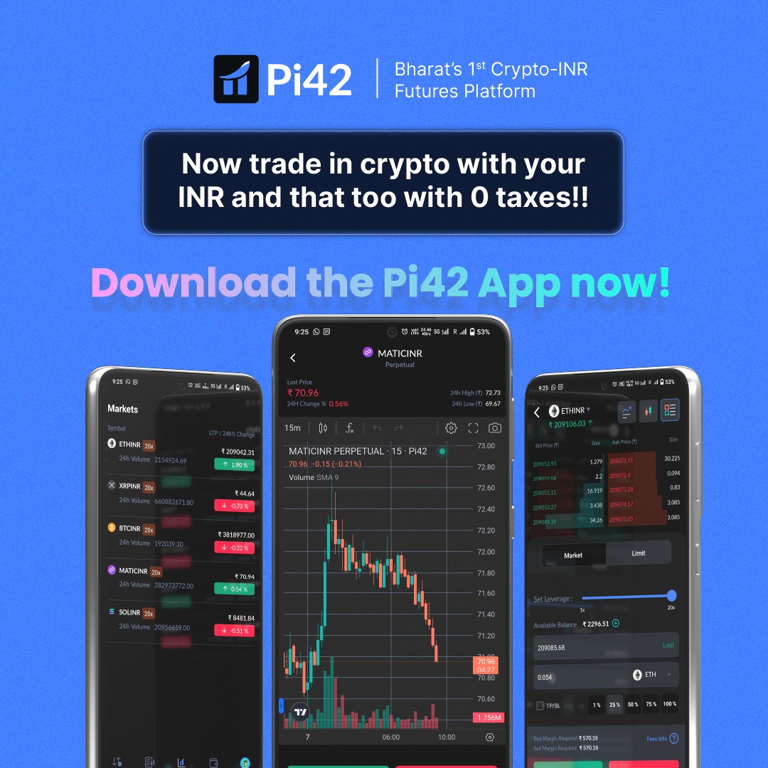 Hello Pi-o-neers!

Bridging the gap between trades and taxes for Indians, here we are unveiling India's first Crypto-INR perpetual futures trading platform!!

Retweet this post and 3 lucky winners stand a chance to twin Amazon vouchers worth ₹1000/-.

Let the celebrations begin!