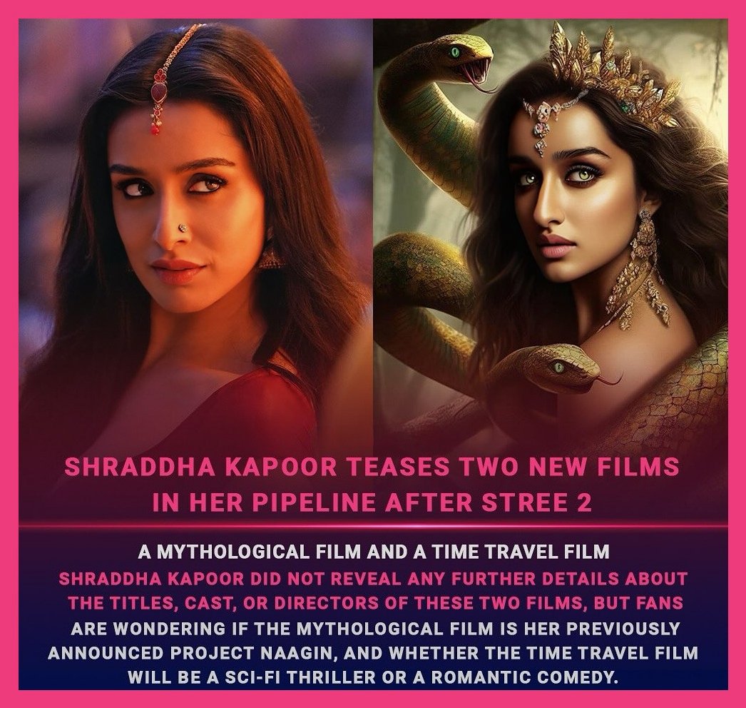 In a recent fan interaction, Shraddha Kapoor answered some questions about her upcoming movies and said, 'Look, right now there is Stree 2 and two-three films are being developed and they are in a very interesting zone.
.
.
 #ShraddhaKapoor #Naagin #NikhilDwivedi #Stree2