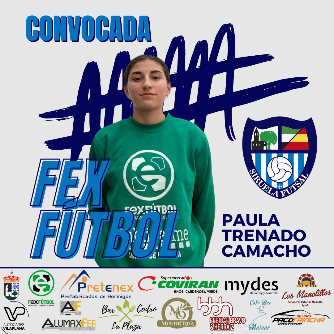 |CONVOCADA

Nuestra jugadora, Paula Trenado Camacho ha sido convocada para la selección femenina sub 16 de futbol sala. 

La fase única del campeonato se celebrará del 13 al 17 de febrero en Benidorm y La Nucia (Alicante).

¡MUCHA SUERTE! 💪

#futsal #futsala #siruelaquierefutsal