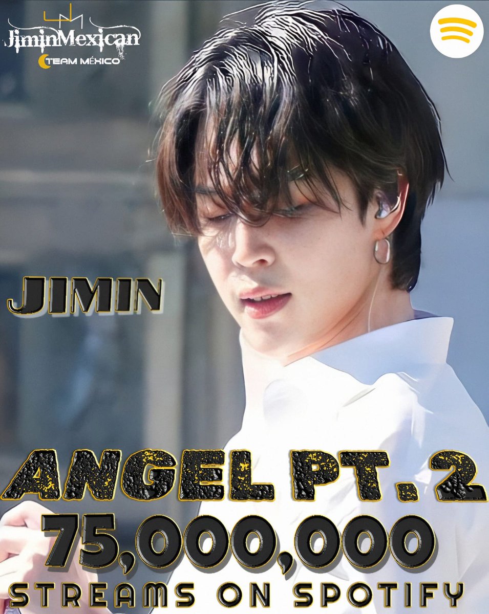 'Angel Pt. 2' (feat. Jimin of @BTS_twt) ha superado 75 millones de streams en Spotify!

Sigamos transmitiendo, hagamos que llegue a los 100 millones 

JIMIN JIMIN
#JIMIN #Angelpt2