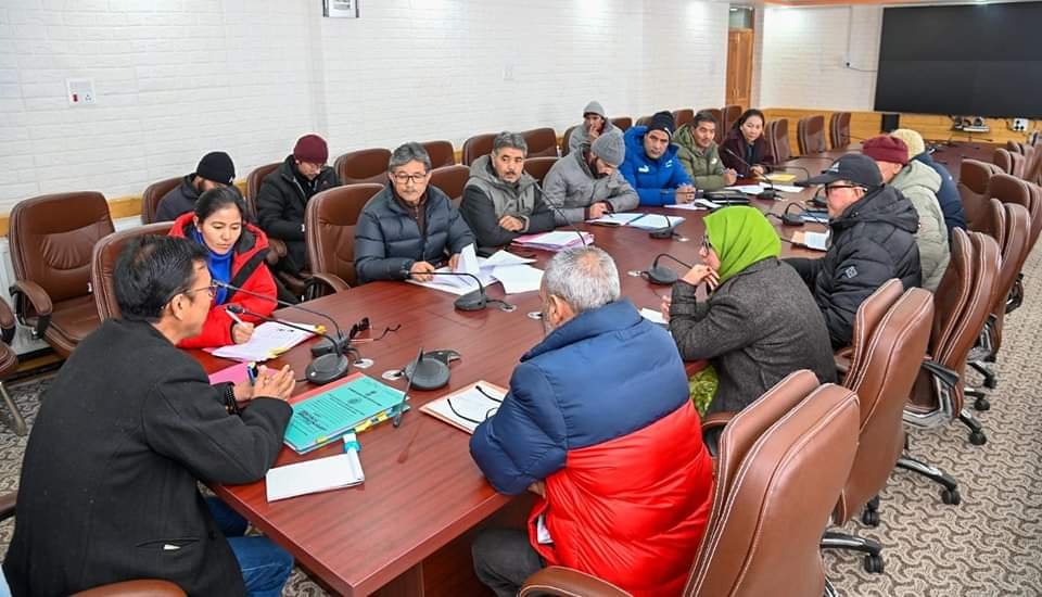 Ms. Padma Angmo, District Panchayat Officer and other officers, including Executive Engineer of Rural Engineering Wing (REW) &amp; all Block Development Officers (BDOs) from various Blocks participated in meeting where detailed presentation on progress made across various components.