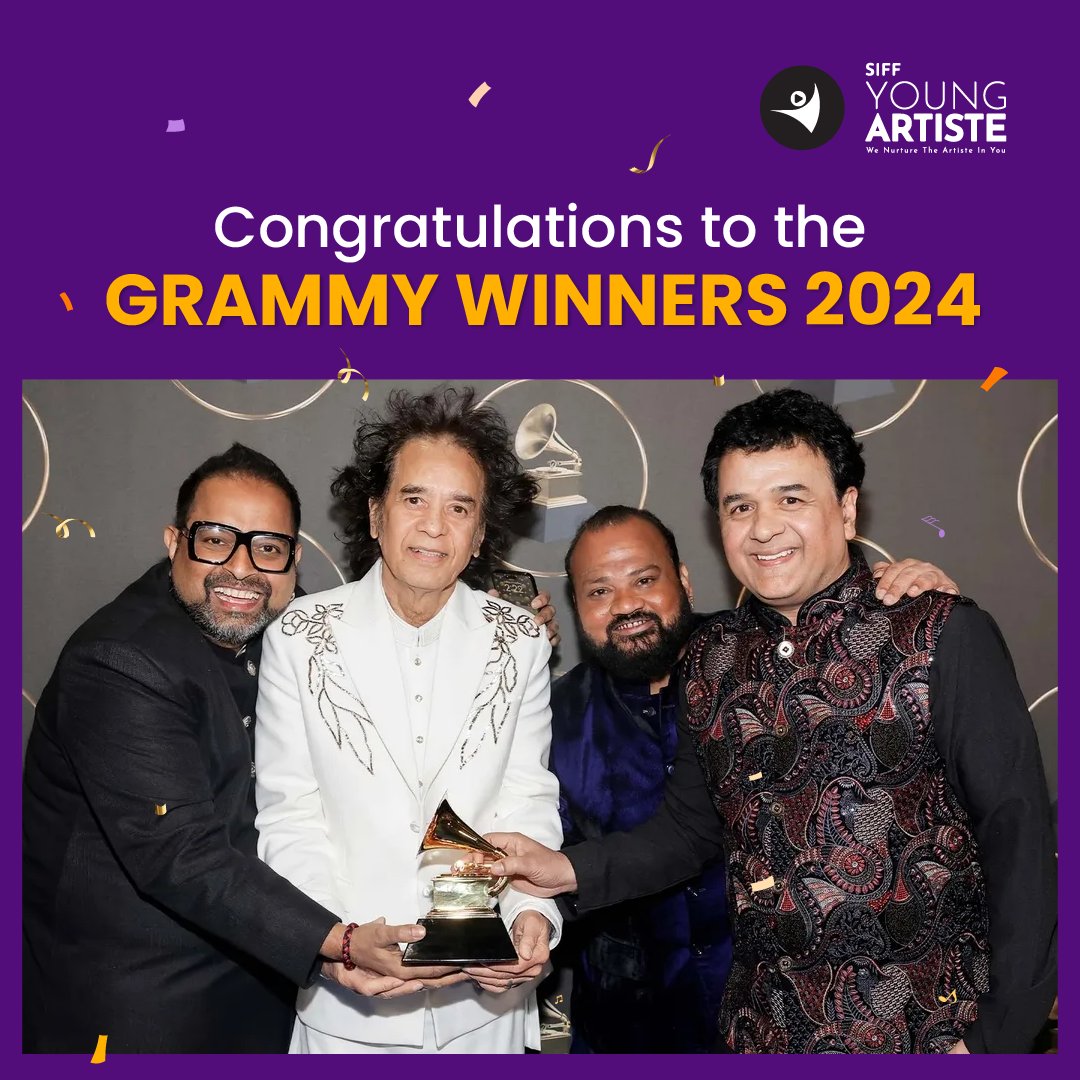 We at SIFF Young Artiste would like to congratulate these acclaimed Indian Musicians who have won Grammys this year #GlobalRecognition #ShankarMahadevan #zakirhussain  #GRAMMYs📷 #GRAMMYs2024