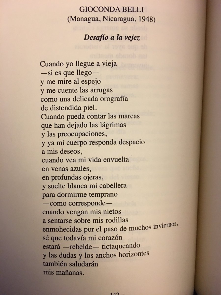 «Desafío a la vejez», de Gioconda Belli.