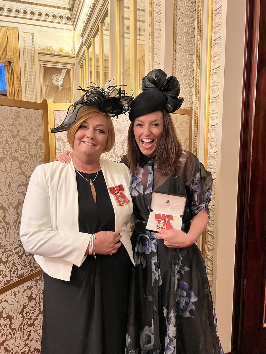 Congratulations to Davina McCall who received her MBE for Services to broadcasting along with Suzy for Services to people bereaved by homicide. Great to see our #Smileforjoel wristband proudly placed.