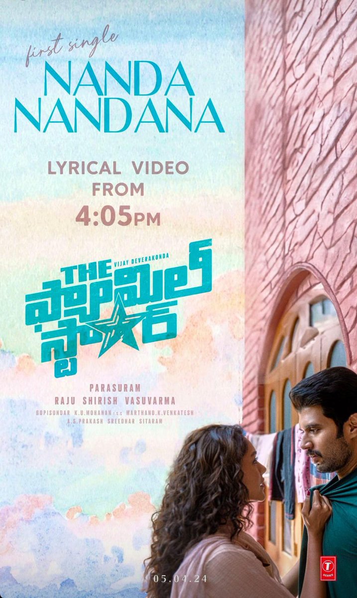 VDTrendsOffl's tweet photo. #NandaNandanaa Full Lyrical Video Song Out Today At 4:05 PM!

Stay Active, Stay Hyped ❤️‍🔥
Chartbuster Song Loading 🤞

@TheDeverakonda #VijayDeverakonda
#FamilyStar https://t.co/o4Ild8Sa72