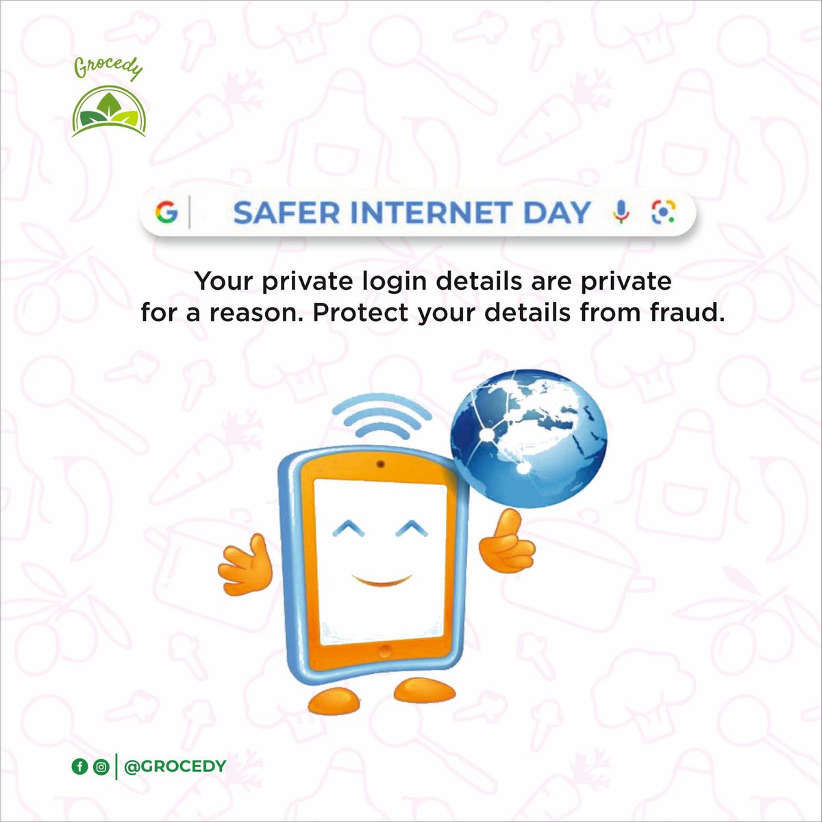 grocedy's tweet photo. Spread love, not your private details (Passwords and transaction pins)⚠️
Let’s join hands on Safer Internet Day to promote digital well-being and foster a secure online environment.
Together, we can make the internet a safer place for everyone.
#SaferInternetDay2024 #grocedy https://t.co/WkPvkXTNKP