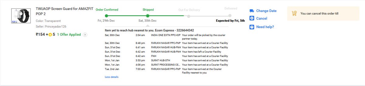 Krunal3441's tweet photo. @flipkartsupport  
This is regarding my order placed on 29th Dec'23. Expected Delivery Date was 3rd jan'24 but yet not i received my product. i complained 5 times to customer care and their senior but no progress is there. 
kindly resolved my problem. 
🙏 https://t.co/OvWmJYqdTf