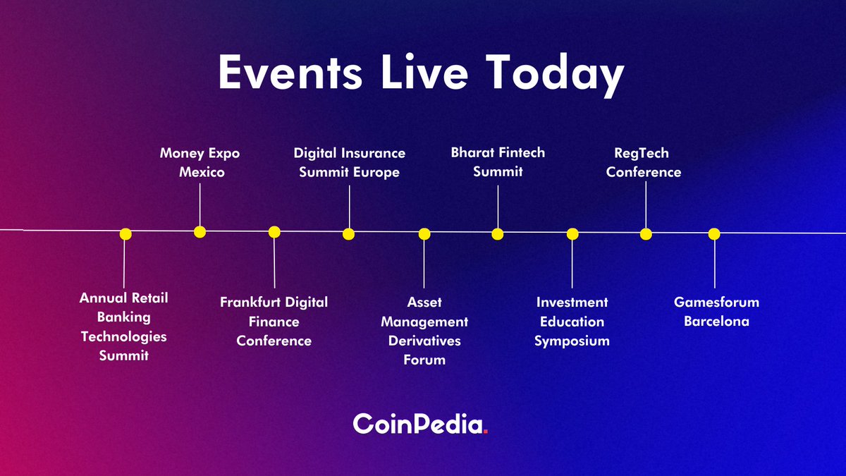 CoinpediaEvents's tweet photo. ⏰ The wait is over! Top Events are happening right now. 

🟢Join the live stream and immerse yourself in the experience.  Ready, set,  and watch! 🚀

More: https://t.co/RRmHZ0AiYR
 #EventLive #LiveNow  #Fintech https://t.co/evkBi7Us7f