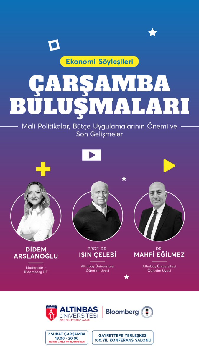 Bu akşam. Herkese açık. Skimpflasyon, shrinkflasyon, greedflasyon, maliye politikası, bütçe ve gelecek beklentileri.