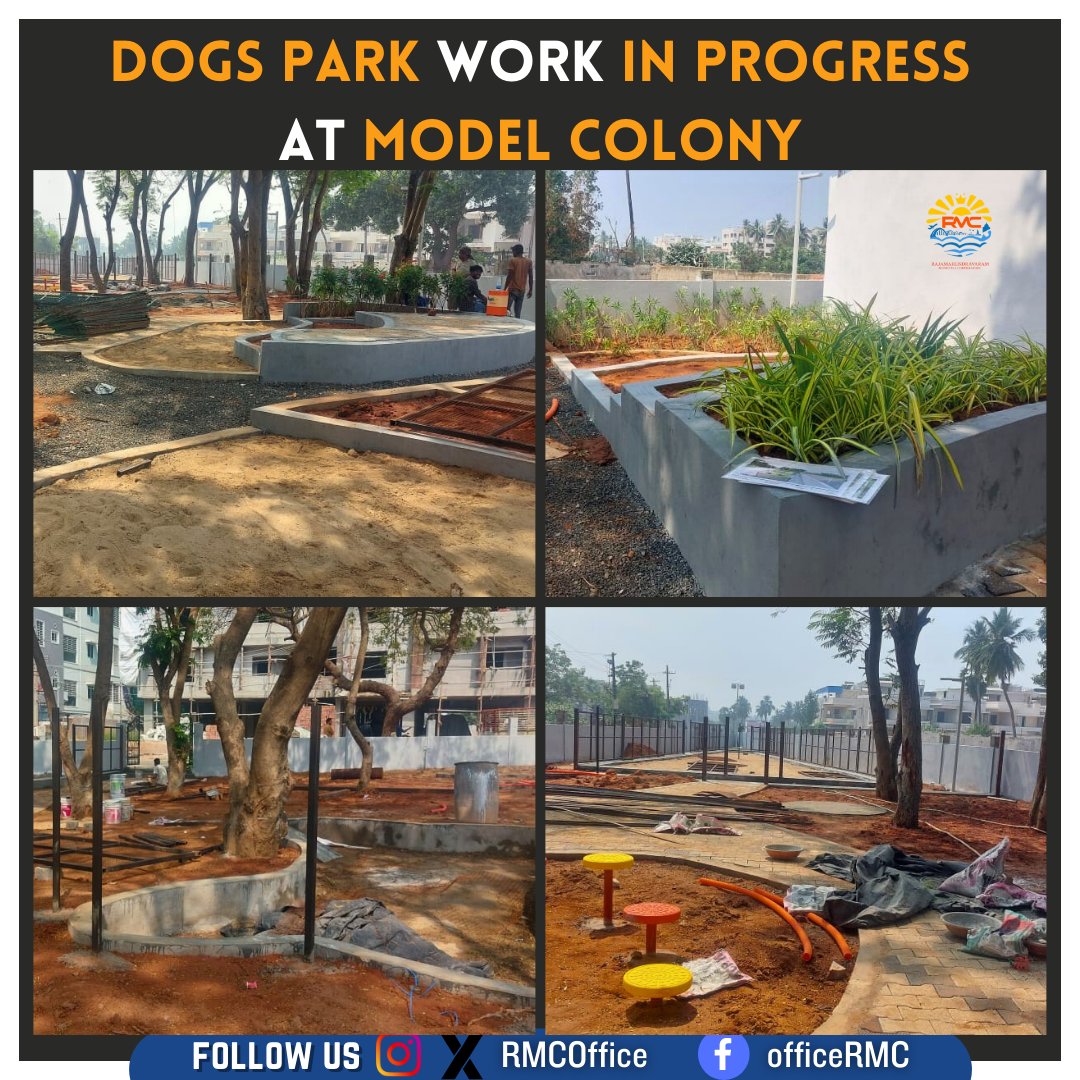 Dogs park work in progress at Model Colony
#dogspark #development #parks #infrastructuredevelopment #KidsActivity #playingequipment  #workinprogress #walking #sitting  #rmc
