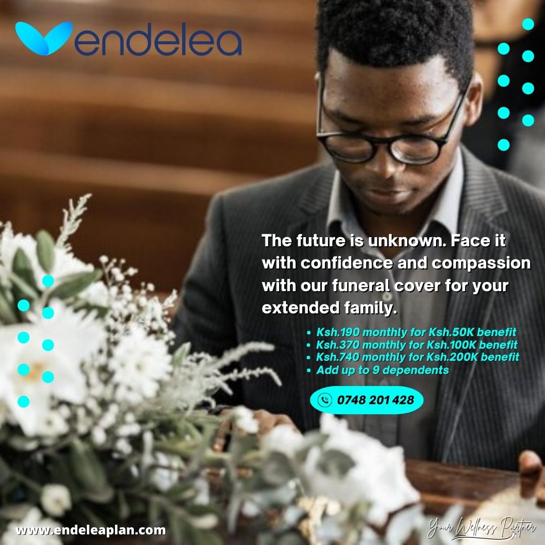 EndeleaPlan's tweet image. The Endelea Last funeral expense cover eases the burden of funeral costs and helps give you or your loved ones a deserving send-off. Sign up today for any of our monthly plans.

#YourWellnessPartner #FuneralExpenseCover #FuneralInsurance #FuneralExpenseInsurance

Mulamwah | Kshs