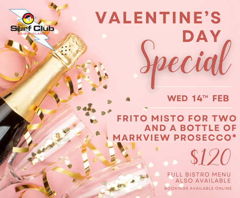 BribieSurfClub's tweet photo. Valentine's Day - just another good reason to treat your loved one to a delicious Frito Misto for Two at your local Surf Club...

#bribiesurfclub #bestdeckonbribie #seafoodfortwo #bribievalentine #bribiebeach #woorimbeach https://t.co/98IkUFGY9l
