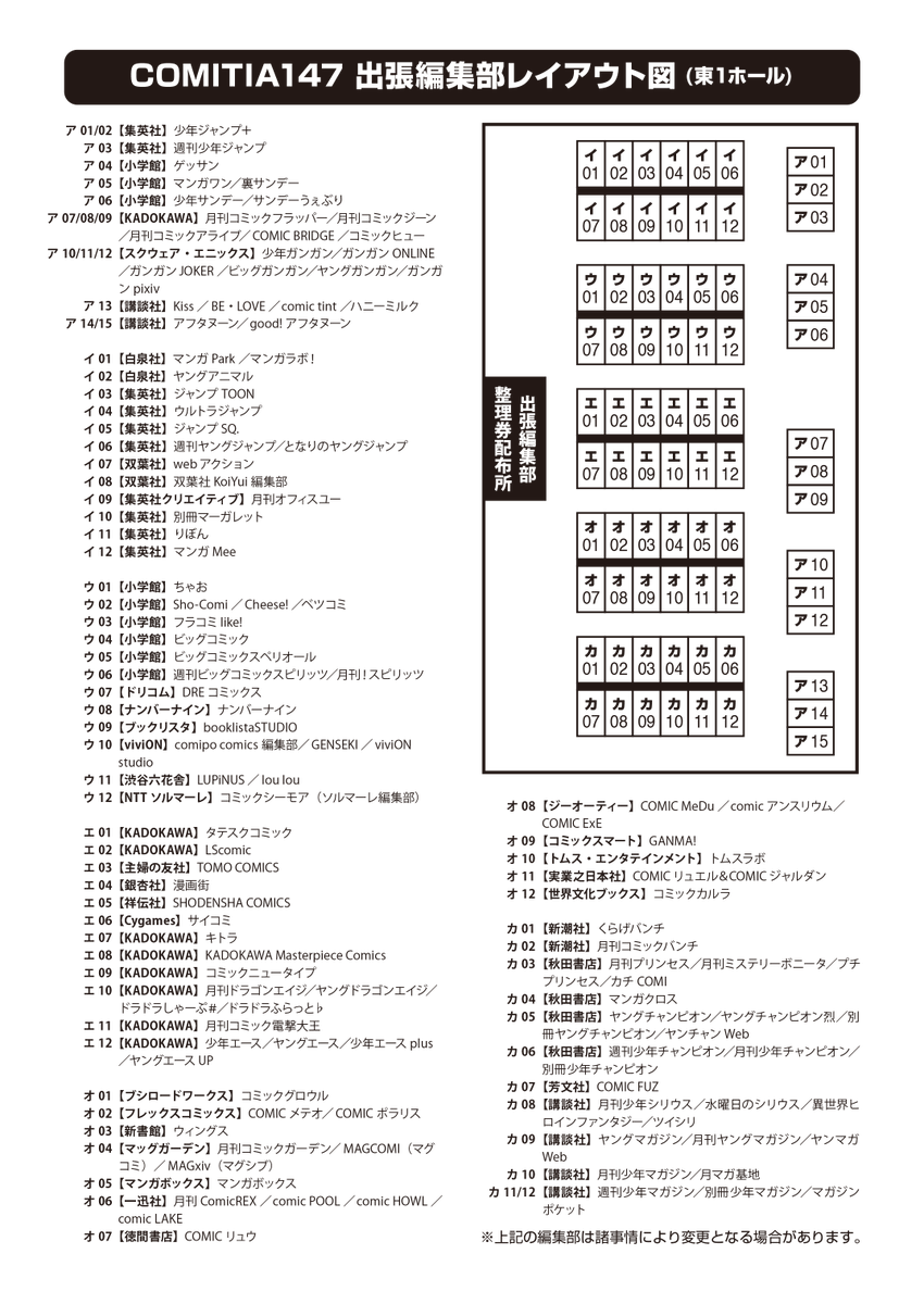 121誌参加！】 2/25開催「#COMITIA147」出張編集部アピール・持込の