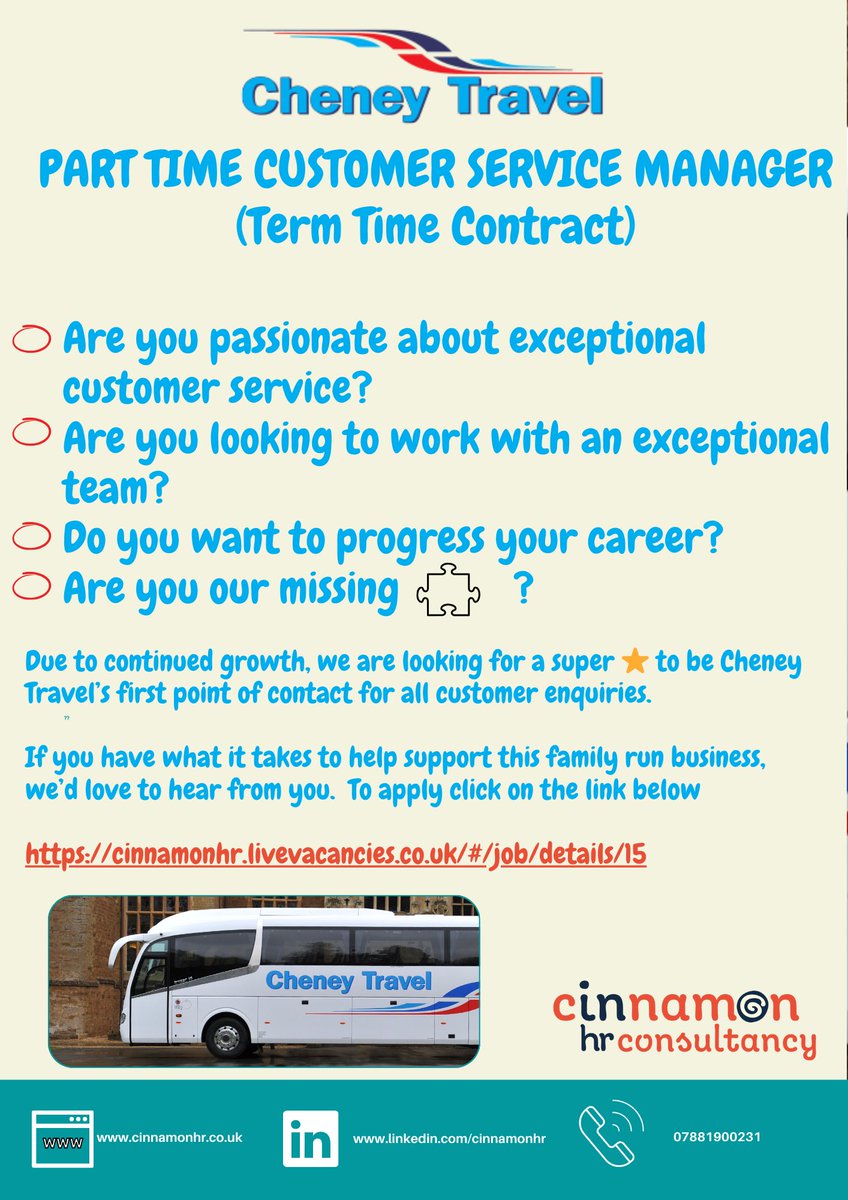 Have you checked out this amazing #termtime only Customer Service Manager opportunity in #Banbury ? To apply 👇🏻 cinnamonhr.livevacancies.co.uk/#/job/details/…