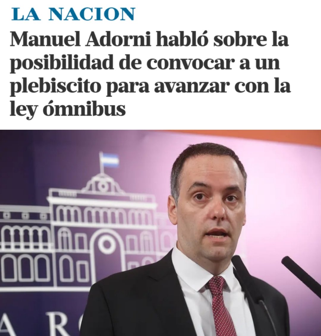 💥 Si el presidente Javier Milei llama a una consulta popular sobre la Ley Ómnibus, ¿cómo votarías?

1- VOTO A FAVOR ✅
2- VOTO EN CONTRA ❌

Los leo 👇