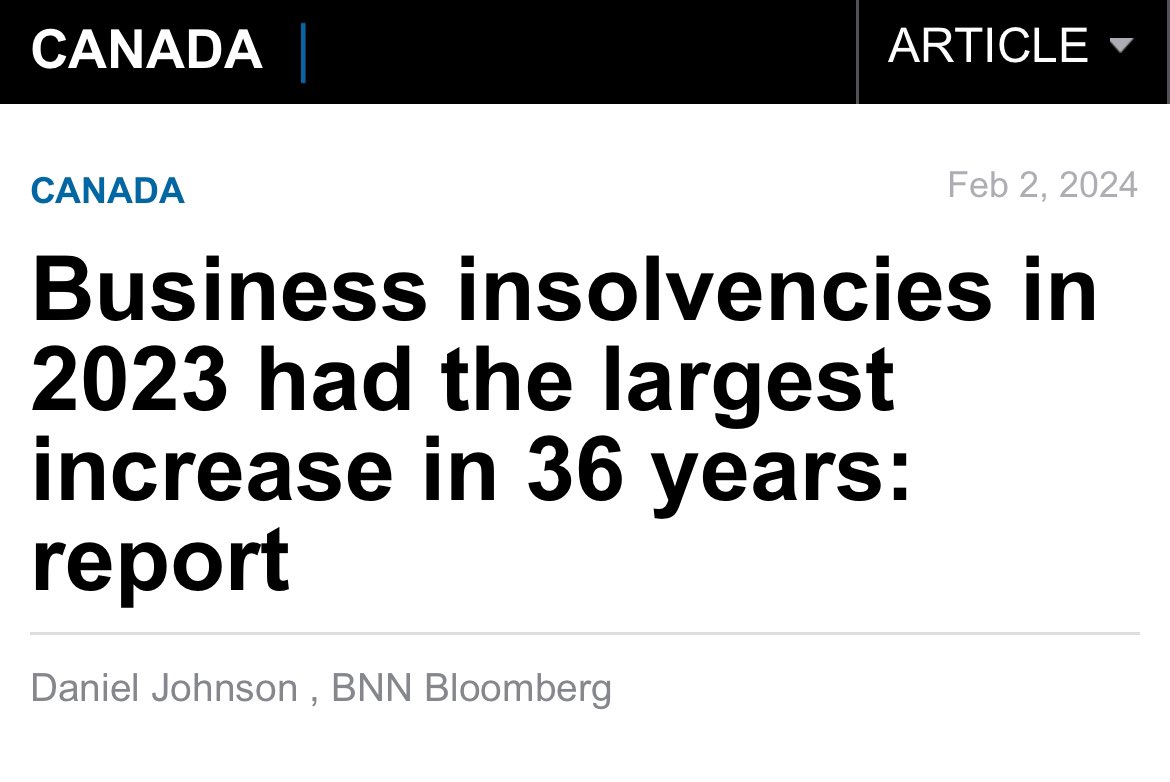 PierrePoilievre's tweet photo. Trudeau said he'd take on debt so others wouldn't have to.
Now, businesses are going bankrupt at the highest rate 36 years, because his inflationary spending sent the cost of the goods they buy and the interest they pay soaring.
Trudeau is not worth the cost.
https://t.co/PXfK1SWlTt