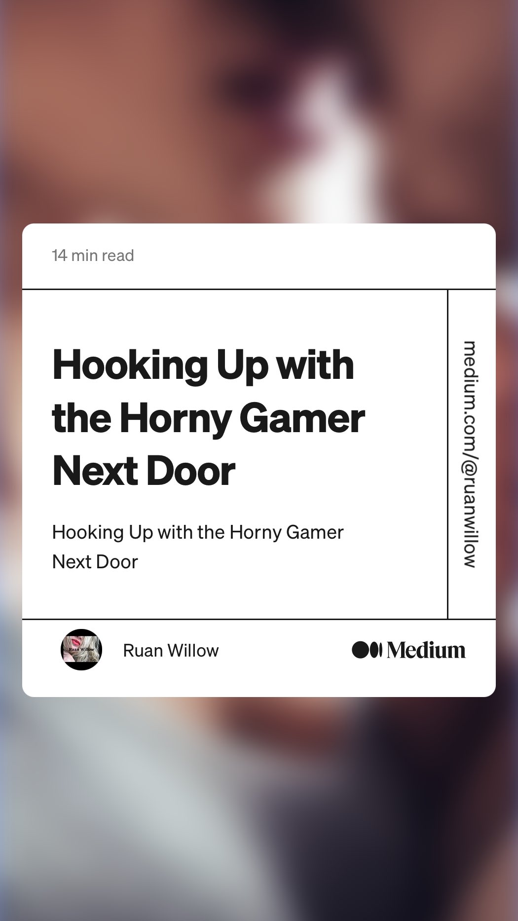 RaunchyBubblyRuanWillow writerpodcasternarrator on X: “Hooking Up with  the Horny Gamer Next Door” by Ruan Willow t.cogjn8TyMMs4  t.coTSomom4oMm  X