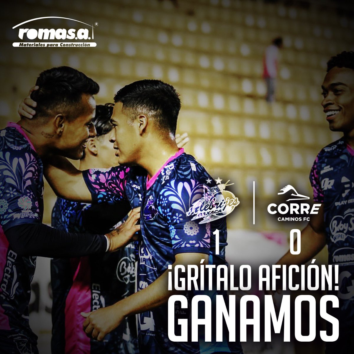 AlebrijesOaxaca's tweet photo. #ALEvsCORR 2T🕣
98'| Termina el partido en el #TemploAlebrije🏟 con victoria 2-1 para #Alebrijes🦗
#ContigoXLaTercera⭐️
#AlebrijesEsOaxaca💚🖤🧡 https://t.co/toFhktRchS