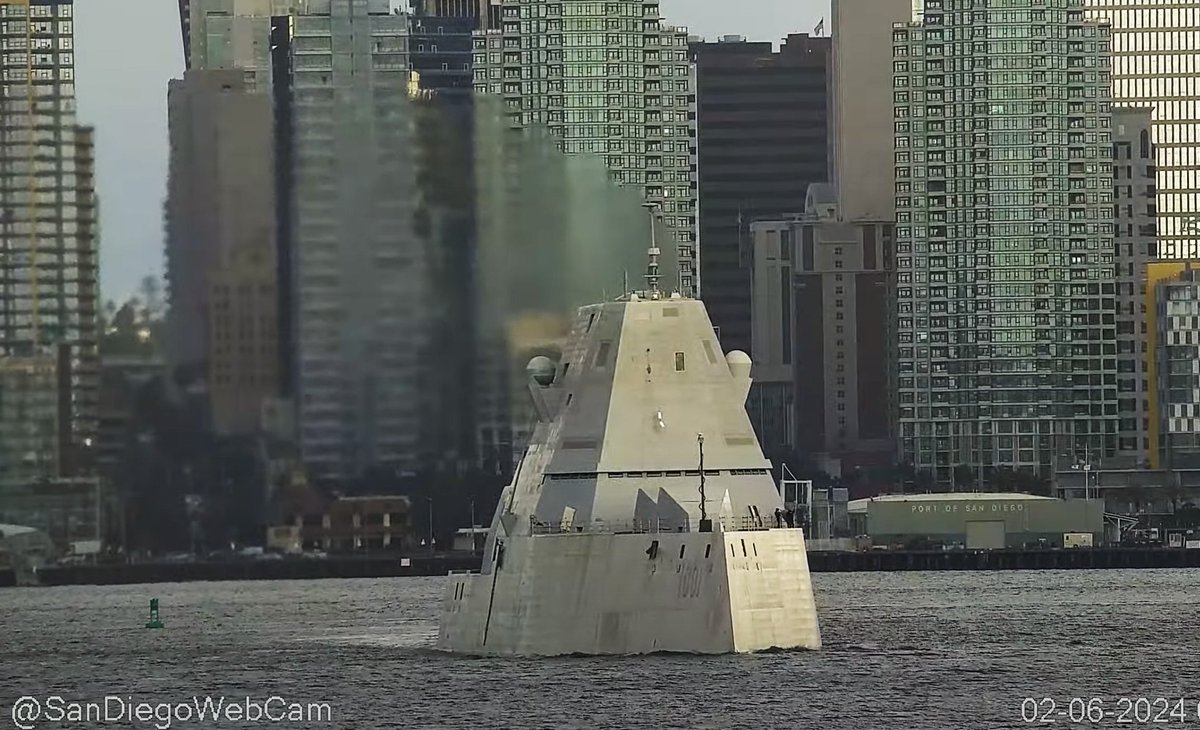 WarshipCam's tweet photo. USS Michael Monsoor (DDG 1001) Zumwalt-class guided missile destroyer leaving San Diego - February 6, 2024 #ussmichaelmonsoor #ddg1001

SRC: webcam https://t.co/UCj73876VC