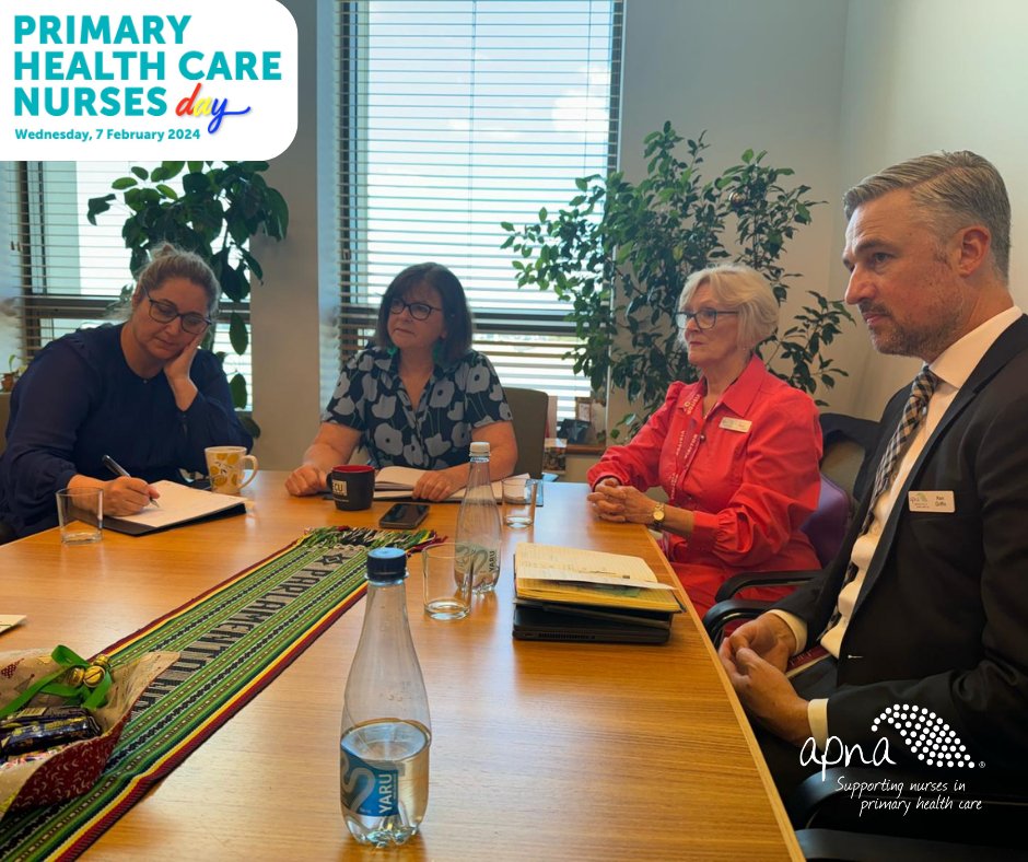APNAnurses's tweet photo. APNA CEO @griffinscircus, President @karenbooth43 and APNA members met Asst Health &amp; Aged Care Minister @GedKearney &amp; Asst Rural &amp; Regional Health Minister @Emma4Dobell to discuss scope of practice for #PHC nurses
#PHCNday #timetobebold #nomoresilos #unleashthepowerofnurses https://t.co/3VYydWKxtW