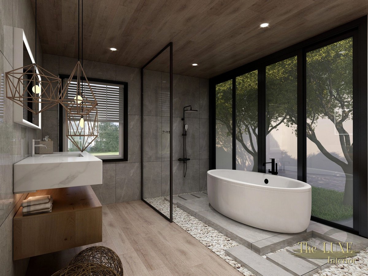 #organicmodernism #interiordesign #bathrooms #jeffsteinbergdesign