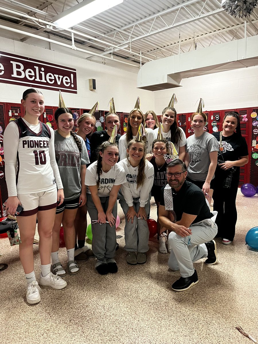 MaroonMadnesss's tweet photo. What a great W and an awesome birthday gift for Coach Tevebaugh! 

Lady Pioneers 56
Prairie Grove 31
Final https://t.co/K1VfMSKUa2