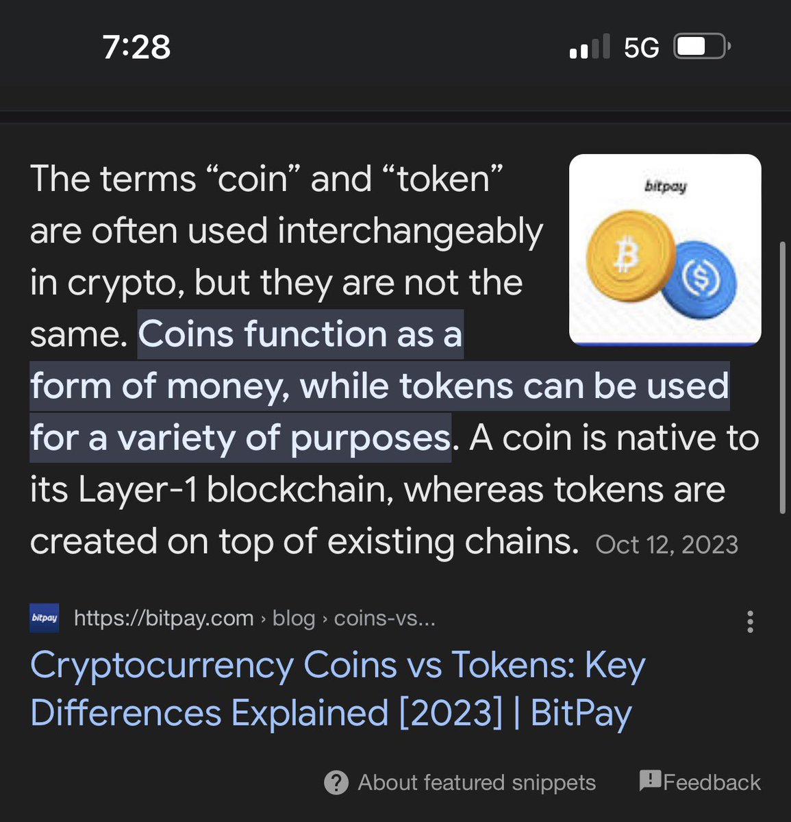 There’s Proof of Work and then there’s the rest of crypto. Most of cryptocurrencies are tokens which were created on a blockchain. Proof of Work is the difference because of how new coins are issued.  
#Bitcoin is a coin. 
#Ravencoin is a coin. 
#Litecoin is a coin. 
Even