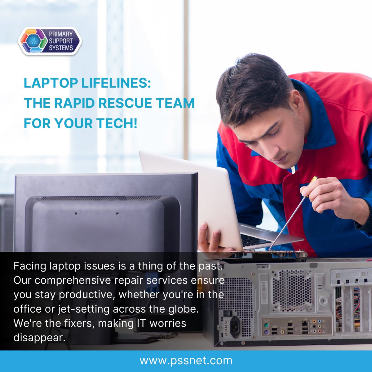 PSSADM's tweet image. Laptop Lifelines: The Rapid Rescue Team for Your Tech!

Facing laptop issues is a thing of the past. Our comprehensive repair services ensure you stay productive.

#laptoplifelines #rapidrescueteam #techrepair #stayproductive 

🔥Website: pssnet.com