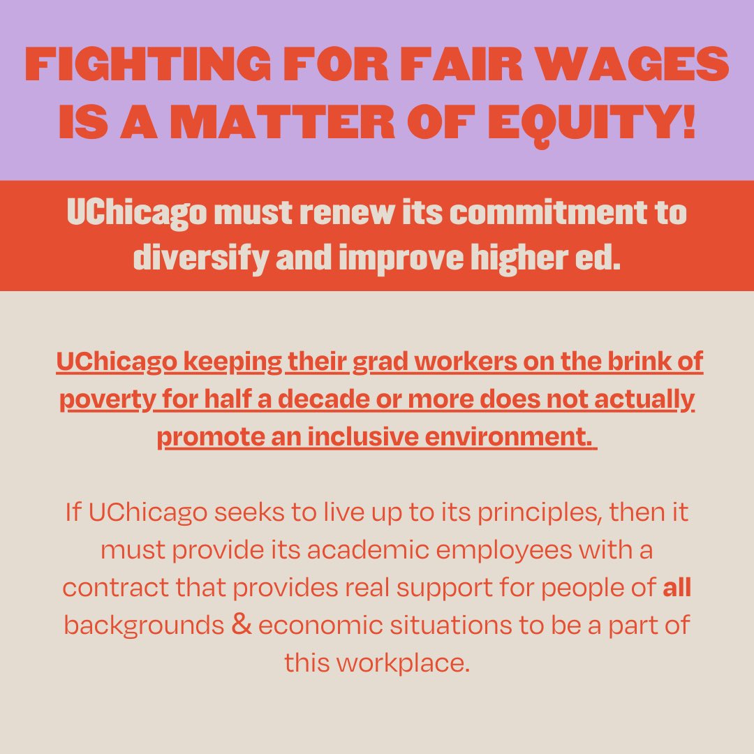 uchicagogsu's tweet photo. The one you have all been waiting for: compensation. Let’s be so real. The University of Chicago is one of the most elite &amp; expensive universities in the country. Grad workers who create value for the institution should not be living on the brink of poverty. https://t.co/ARinscNFkc