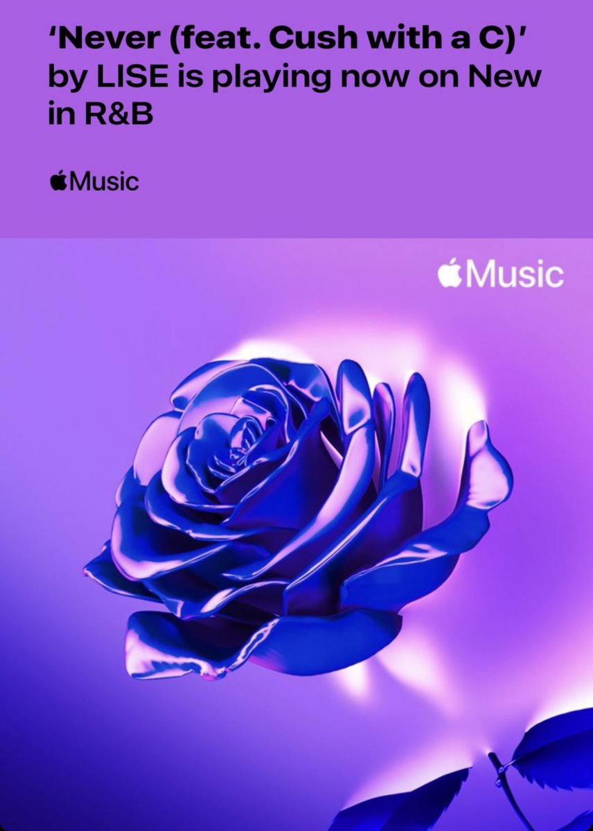Made it on my first official <a href="/AppleMusic/">Apple Music</a> playlist with <a href="/OfficiallyLISE/">LISE</a> 💜 

Never say “Never”