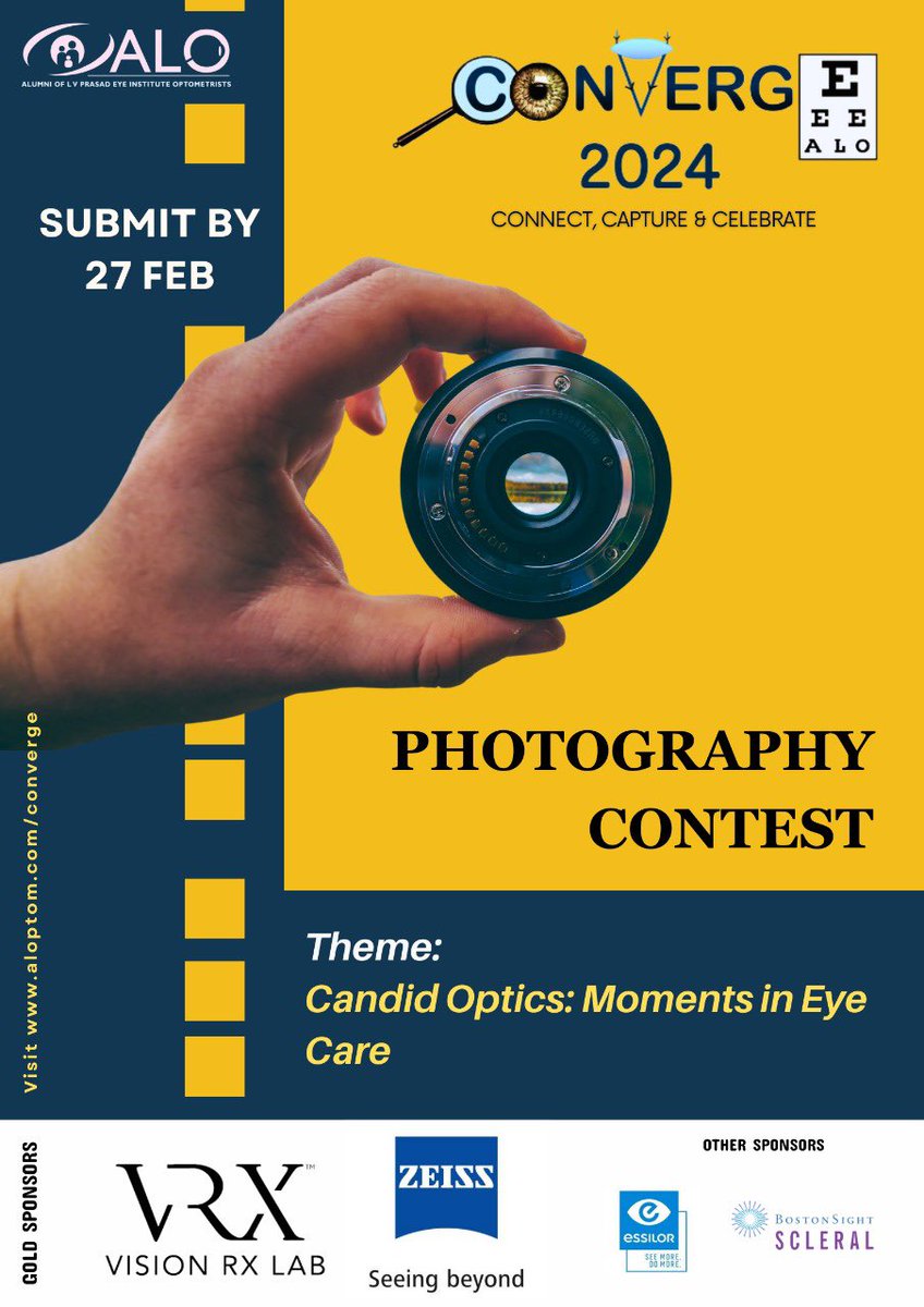 ALOptom's tweet photo. Got an eye for an eye?👁️📸 Converge 2024 invites all photography enthusiasts to capture candid photographs related to eye/optometry and stand a chance to win exciting rewards! 👀

Submit your Candid Optics Moments in Eye Care by February 27th through the link provided below! 📸 https://t.co/0qewM7Tvy2