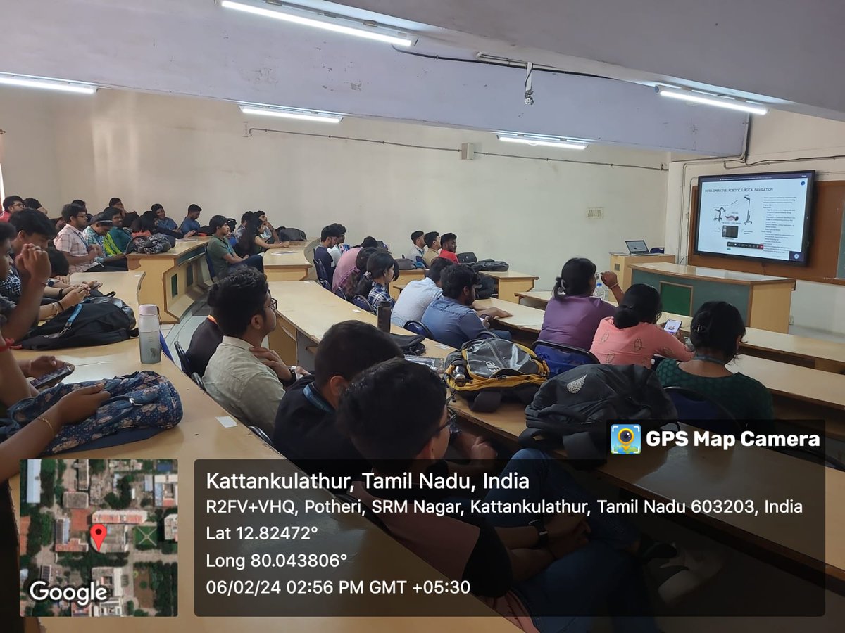 #Webinar conducted in collaboration with  <a href="/CapgeminiIndia/">Capgemini India</a>  on "Role of AI in Surgical Pre-Planning" at B203, School of Bioengineering, <a href="/SRM_Univ/">SRM Institute of Science and Technology</a>. Featuring Mr. Vipul Shah, Principal Architect, Engineering R&amp;D, <a href="/CapgeminiEng/">Capgemini Engineering</a>. Kudos to our organizing committee! 🚀#srmist