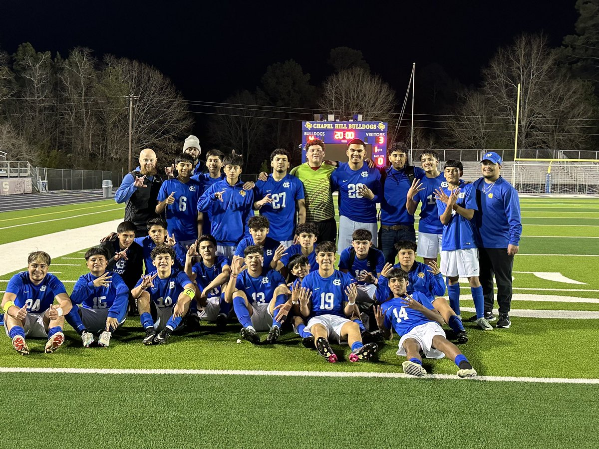 Chapel Hill 4-3 Lindale. Played the second half with 10 and still came out with the victory! #CHOhana #BulldogsSoccer #CHvsEveryone