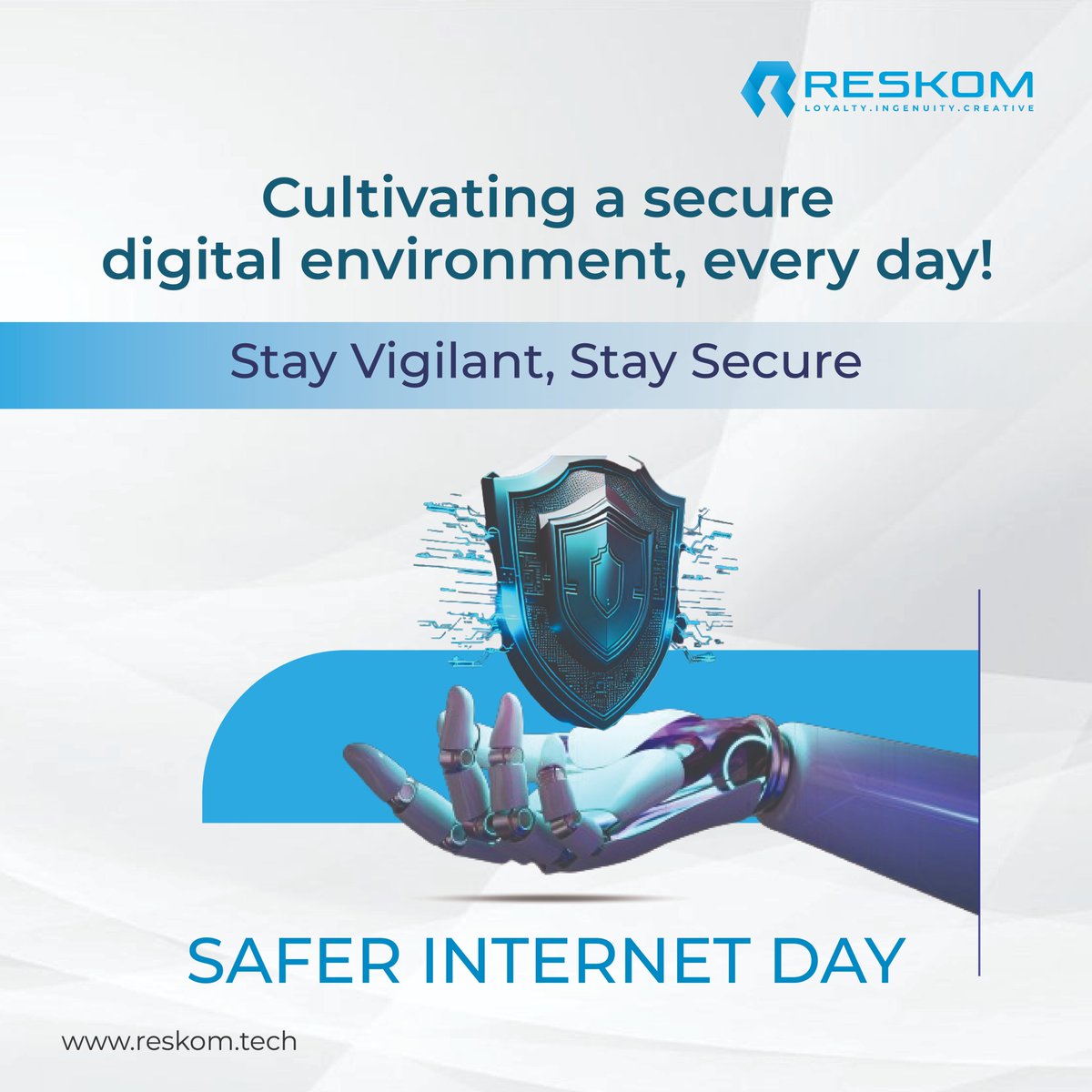 reskomtech's tweet photo. Digital safety is one of our key values at RESKOM. Together, let's raise awareness, maintain vigilance, and create a safer online place for all.
#DigitalSafety #RESKOMCares #SaferInternetTogether #innovation #SaferInternetDay #awareness #DigitalSafety https://t.co/ilhSHbBhfj