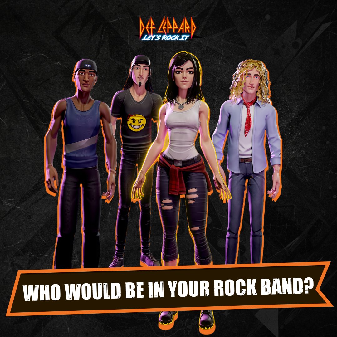 DLletsrockit's tweet photo. Who would you choose to be in your rock band? Tag them in the comments! 🎸🎤🤩
#RockMusic #RockBand #Rock #RockOut #GamerLife #Gamer #DefLeppard #DefLeppardFan https://t.co/EUpwFSHVP5