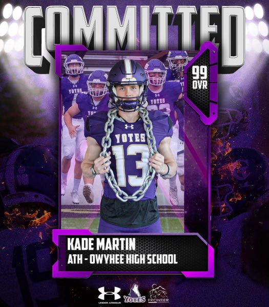 Kade Martin (@kadeisit) on Twitter photo After a very confident decision on where to continue my football career, I have decided to commit to the College of Idaho!! <a href="/MrBurton09/">Jason Burton</a> <a href="/OwyheeFB/">Owyhee Football</a> <a href="/BrandonHuffman/">Brandon Huffman</a> <a href="/CoachANelson04/">Coach Austin Nelson</a> <a href="/YotesFootball/">College of Idaho Football</a> After a very confident decision on where to continue my football career, I have decided to commit to the College of Idaho!! <a href="/MrBurton09/">Jason Burton</a> <a href="/OwyheeFB/">Owyhee Football</a> <a href="/BrandonHuffman/">Brandon Huffman</a> <a href="/CoachANelson04/">Coach Austin Nelson</a> <a href="/YotesFootball/">College of Idaho Football</a>
